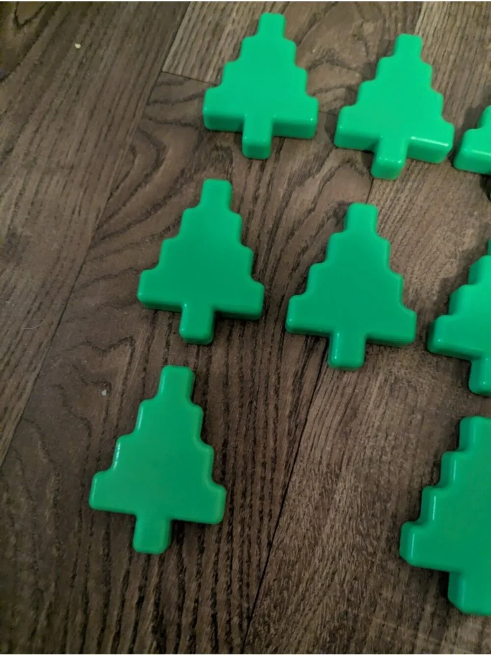 VTG Little Tikes Waffle Blocks Tree Replacements Set Of 8 Green Toys